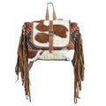 OHLAY Upcycled Wool Canvas Hair-On Genuine Leather Backpack