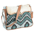 OHLAY Upcycled Wool Canvas Hair-On Genuine Leather Crossbody Bag