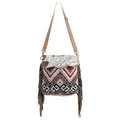 OHLAY Upcycled Wool Canvas Hair-On Genuine Leather Crossbody Bag