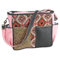 OHLAY Embossed Upcycled Wool Canvas Genuine Leather Crossbody Bag