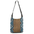 OHLAY Embossed Upcycled Wool Canvas Genuine Leather Crossbody Bag