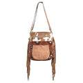 OHLAY Upcycled Wool Canvas Hair-On Genuine Leather Crossbody Bag