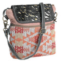 OHLAY Upcycled Wool Canvas Hair-On Genuine Leather Crossbody Bag