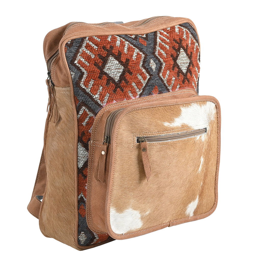 Ohlay Backpack Upcycled Wool Upcycled Canvas Hair-On Genuine Leather