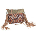 OHLAY Upcycled Wool Embossed Leather Crossbody Bag
