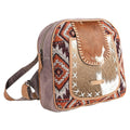 OHLAY Upcycled Wool Canvas Hair-On Genuine Leather Backpack