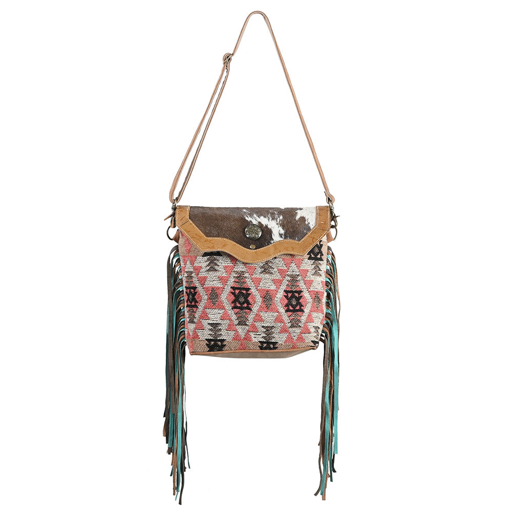 Ohlay Crossbody Embossed Upcycled Wool Upcycled Canvas Hair-On Genuine Leather