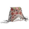 OHLAY Hand-Tooled Upcycled Wool Canvas Hair-On Genuine Leather Backpack
