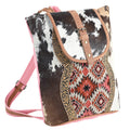 OHLAY Embossed Upcycled Wool Canvas Hair-On Genuine Leather Backpack
