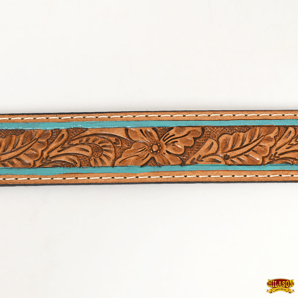 HILASON Western Genuine Leather Belt for Men Women Cowboy Cowgirl Handmade Unisex Full Grain Heavy Duty Floral Tooled Belt