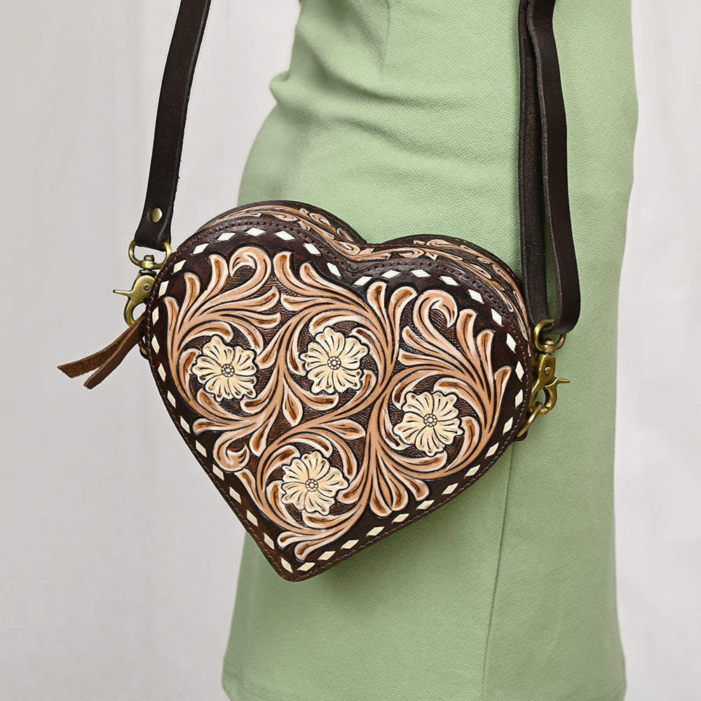 American Darling Canteen Hand Tooled Genuine Leather Women Bag Western Canteen Handbag Purse |