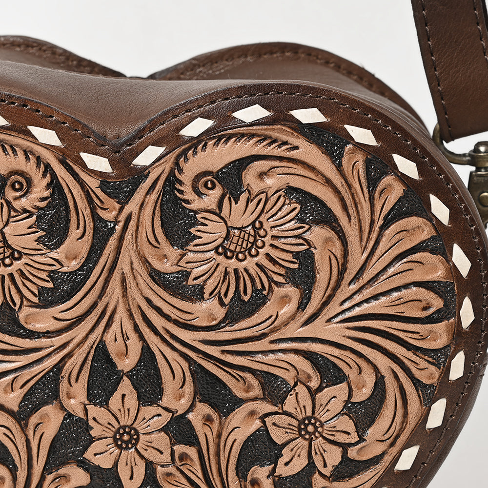 American Darling Hand-Tooled Genuine Leather Canteen Bag