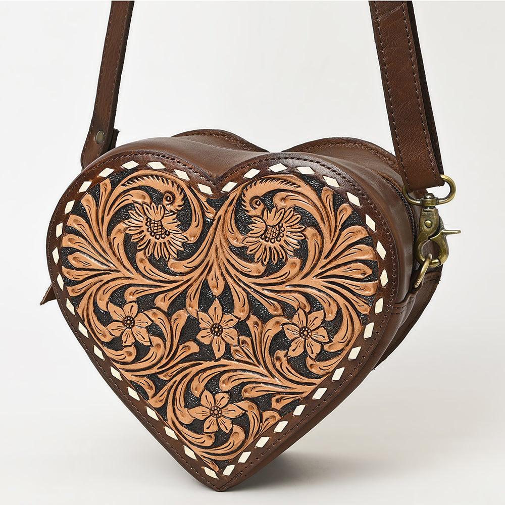 American Darling Hand-Tooled Genuine Leather Canteen Bag