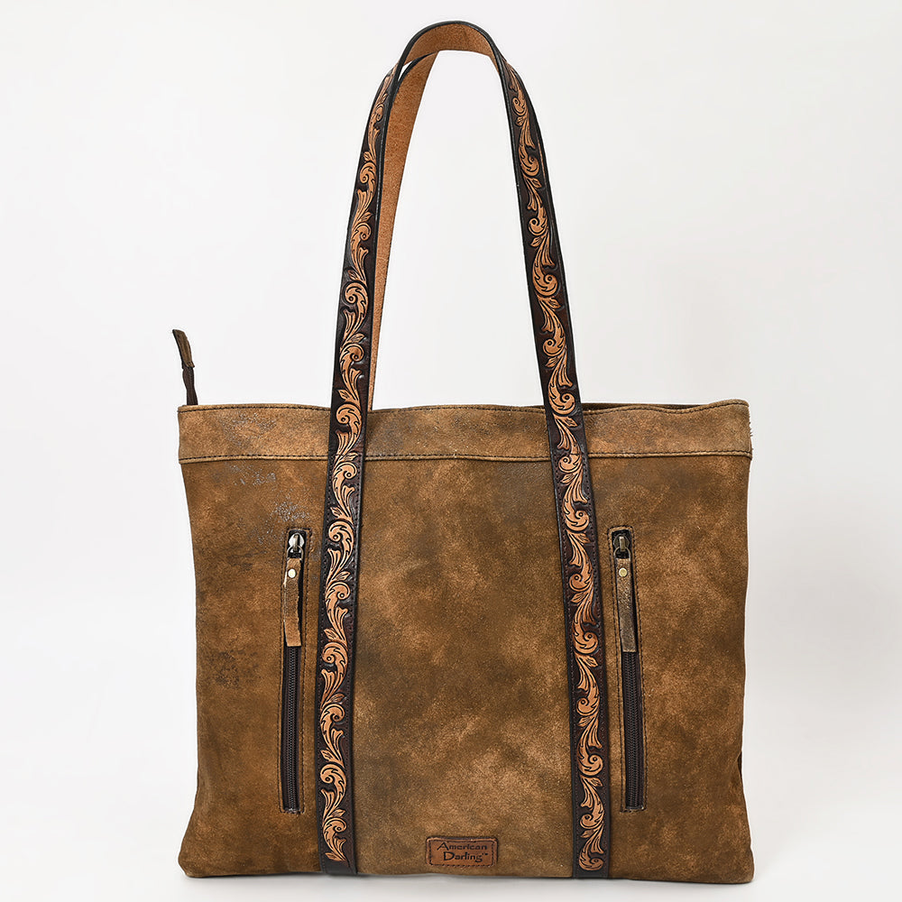 American Darling Hand-Tooled Genuine Leather Tote