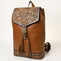 OHLAY Hand-Tooled Leather Backpack