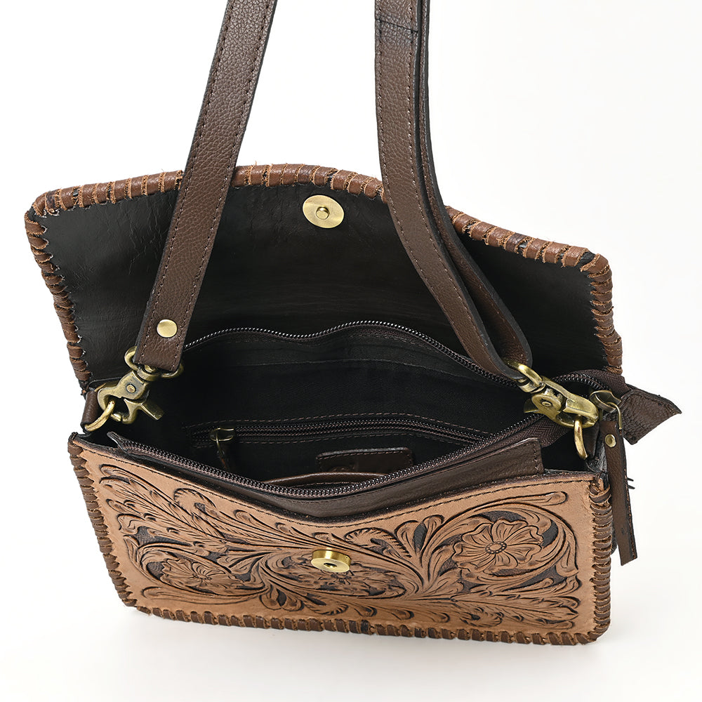 OHA119A Ohlay Western Genuine Leather Hand Tooled Women Crossbody Bags