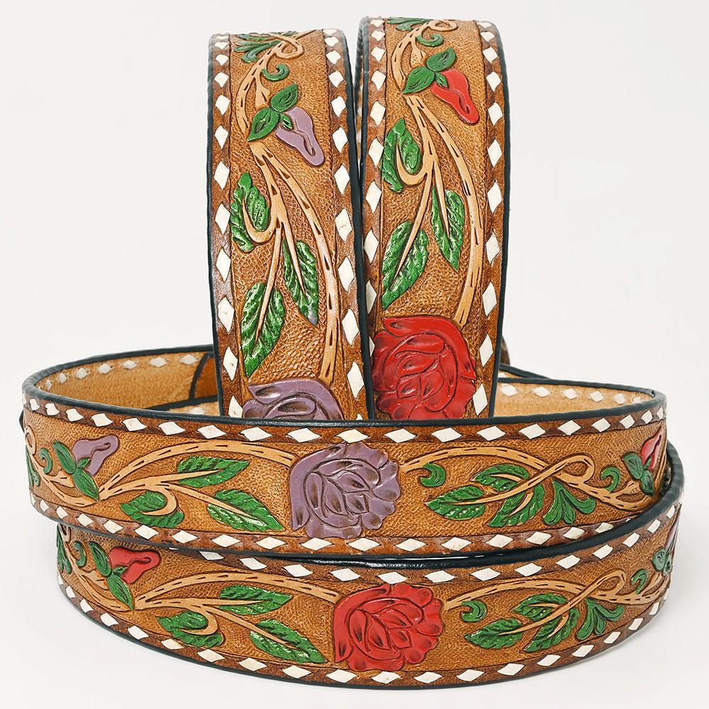 American Darling Beautifully Hand Tooled Genuine American Leather Belt Men and Women