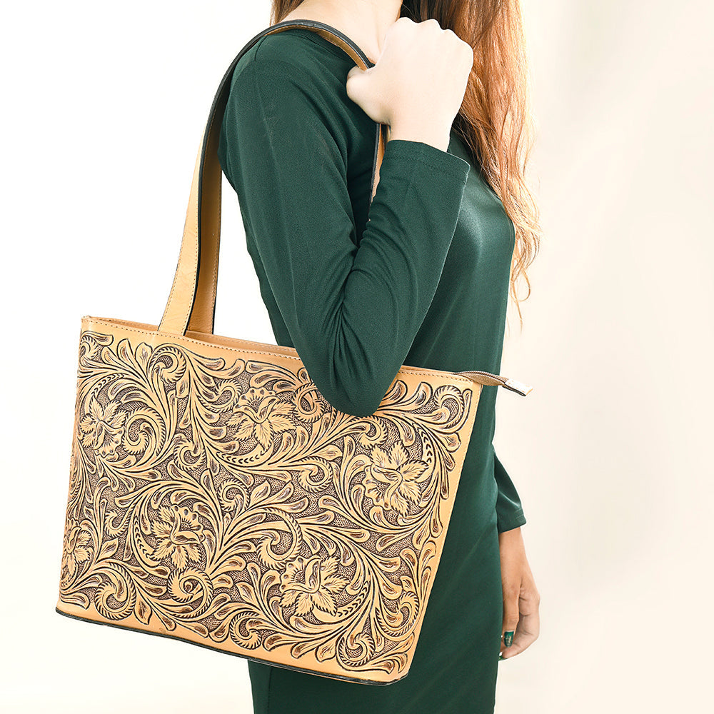 American Darling Tote Hand tooled Genuine Suede Leather Women Bag Western Handbag Purse | Travel Bags