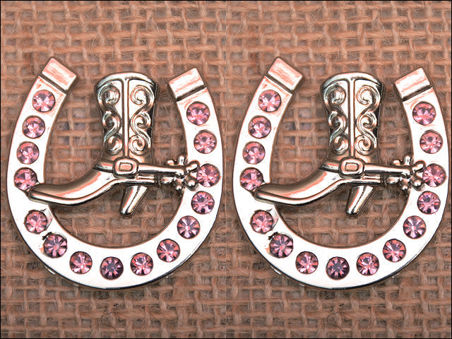 Western Screw Back Concho Amethyst Horseshoe Boots Crystals Headstall