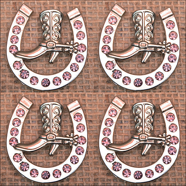 Western Screw Back Concho Amethyst Horseshoe Boots Crystals Headstall