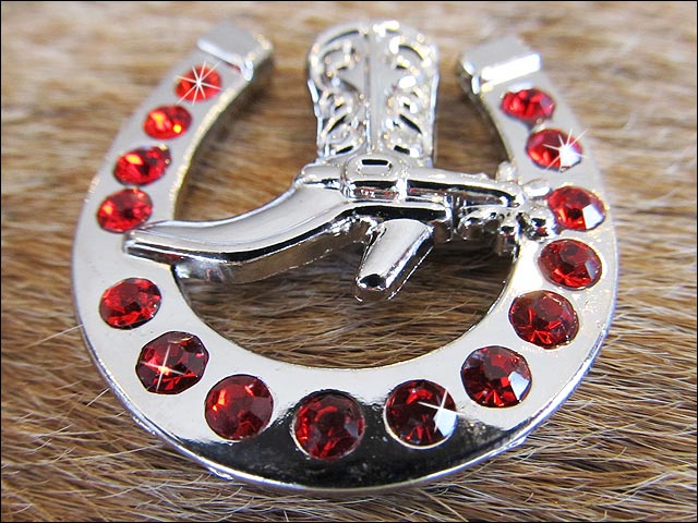 Western Screw Back Concho Red Horseshoe Boots Crystals Headstall Tack