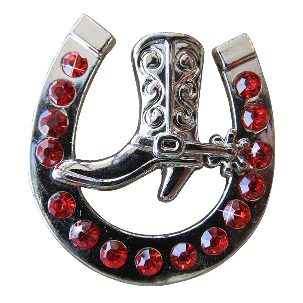 Western Screw Back Concho Red Horseshoe Boots Crystals Headstall Tack