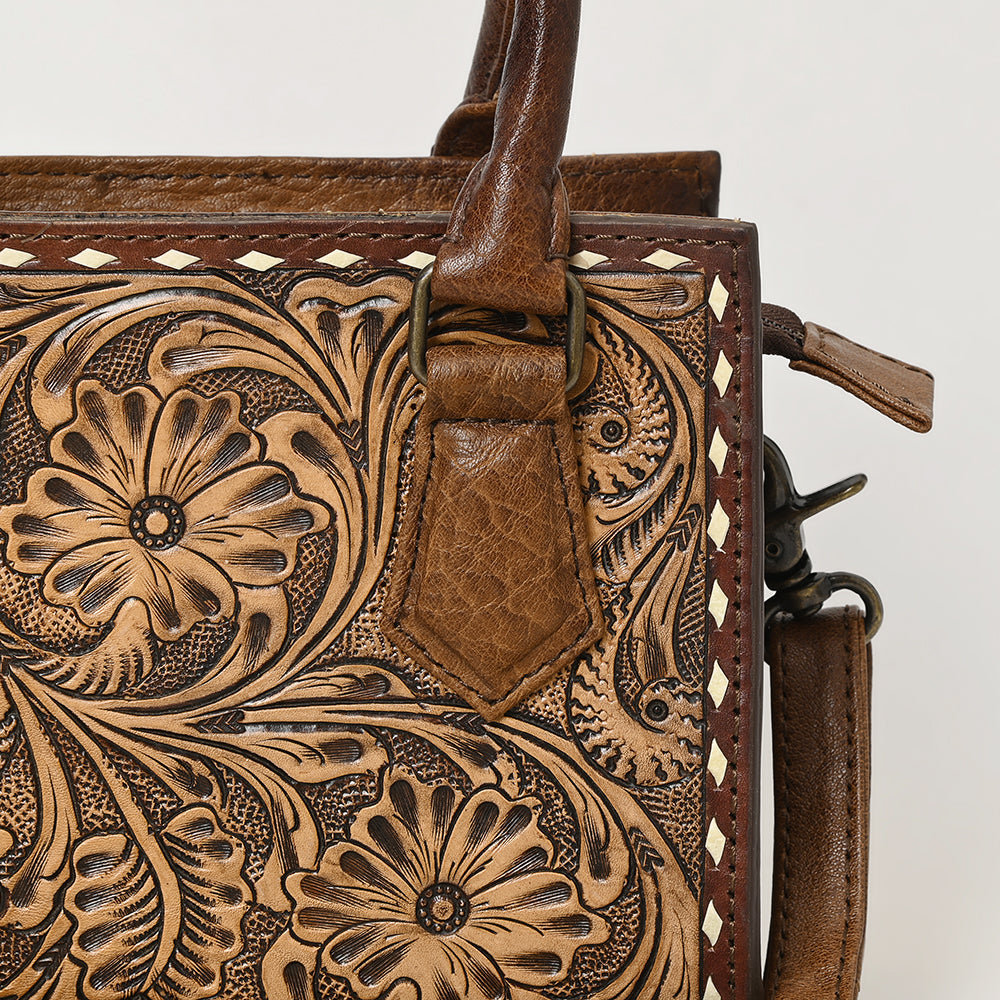 American Darling Hand-Tooled Genuine Leather Crossbody Bag
