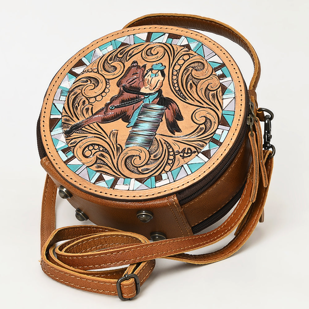 American Darling Hand-Tooled Genuine Leather Crossbody Bag
