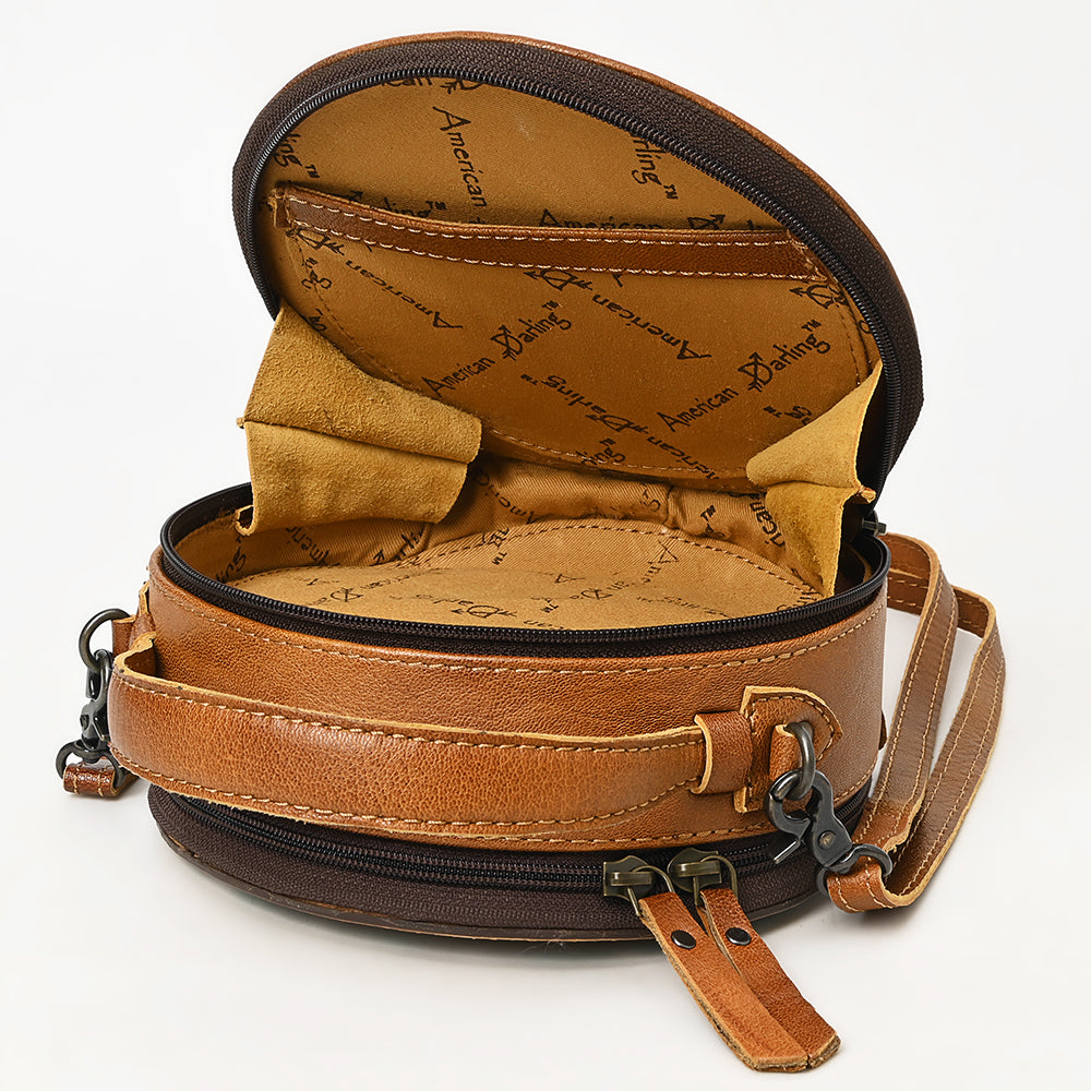 American Darling Hand-Tooled Genuine Leather Crossbody Bag