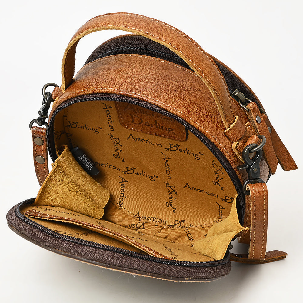 American Darling Hand-Tooled Genuine Leather Crossbody Bag