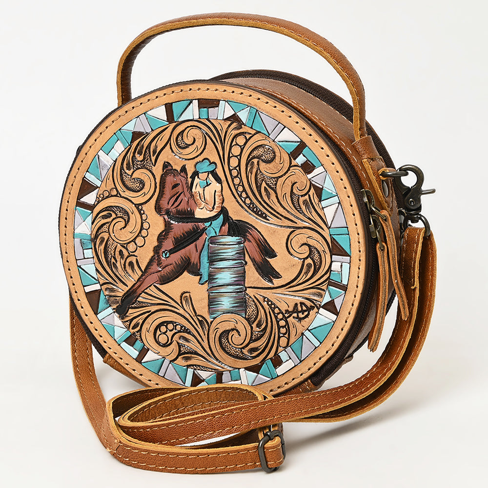 American Darling Hand-Tooled Genuine Leather Crossbody Bag