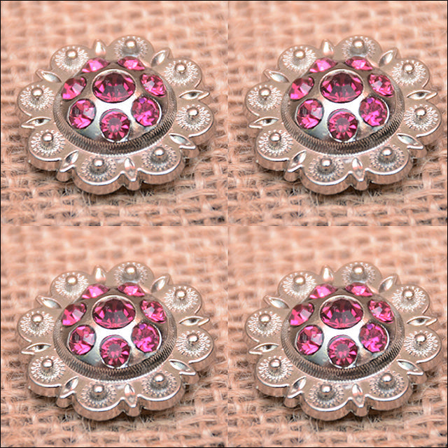 Western Screw Back Conchofuchsia Berry Crystals Headstall Cowgirl 1 In