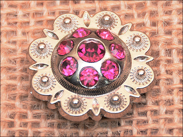 Western Screw Back Conchofuchsia Berry Crystals Headstall Cowgirl 1 In