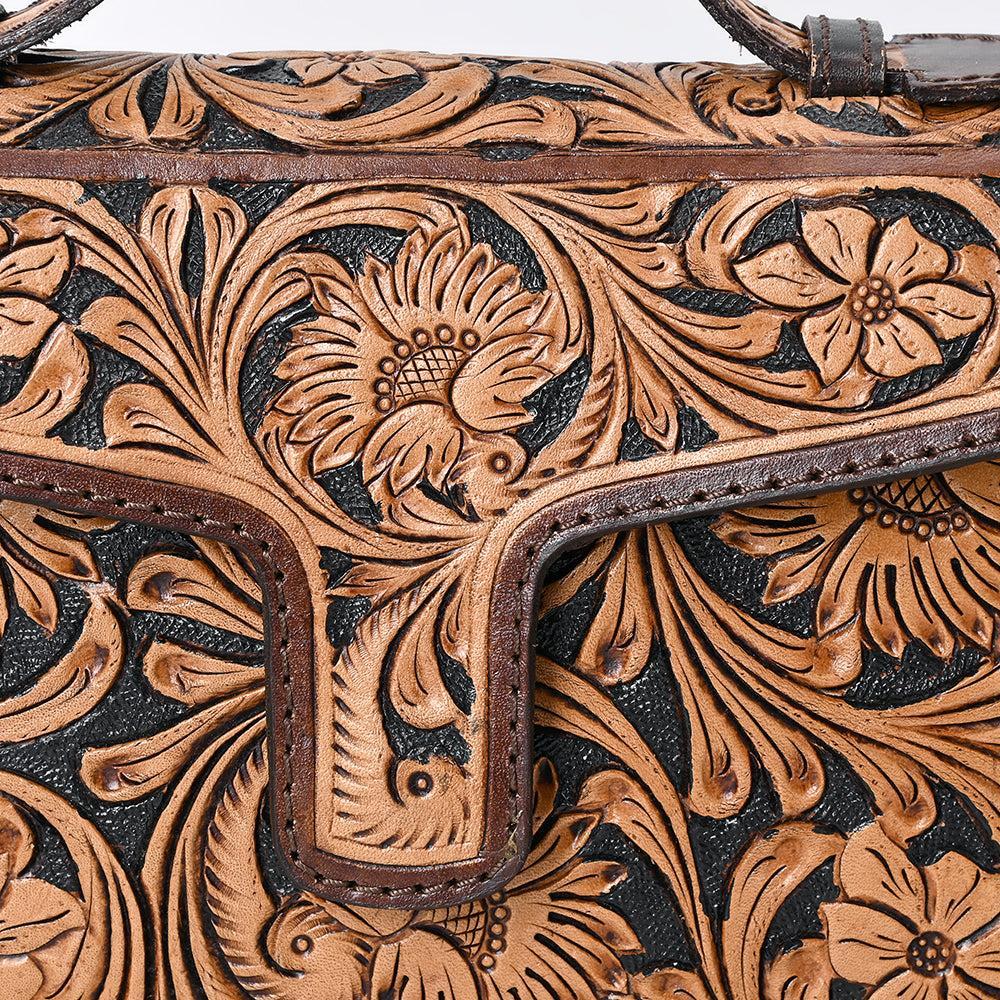 American Darling Hand-Tooled Genuine Leather Crossbody Bag