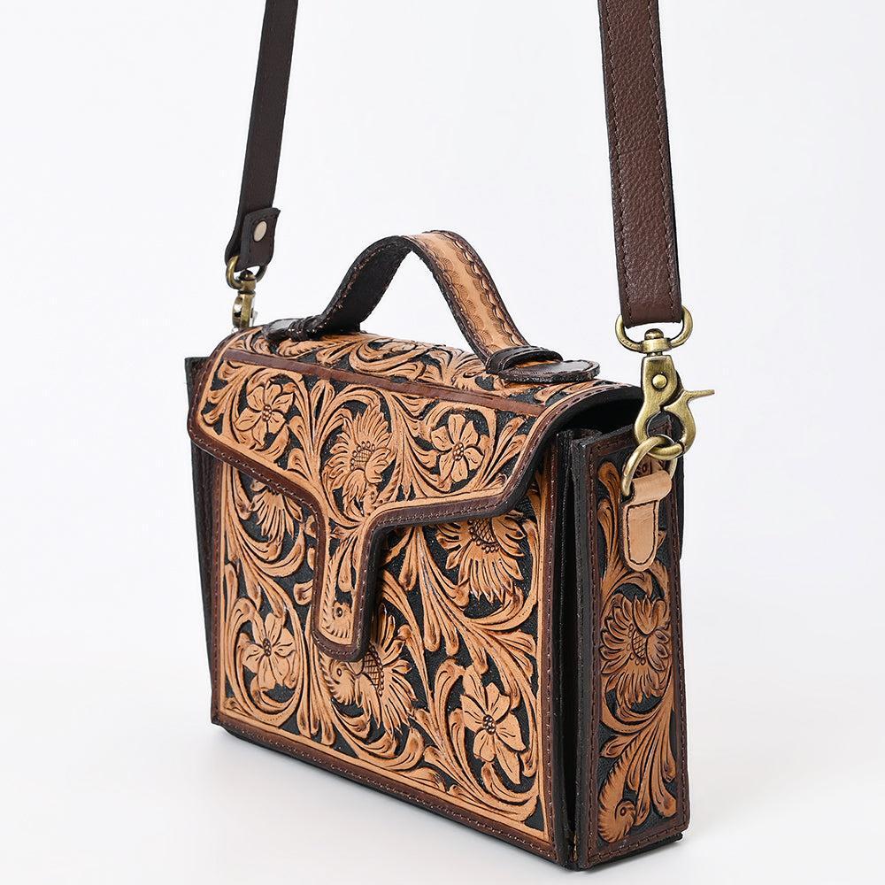 American Darling Hand-Tooled Genuine Leather Crossbody Bag