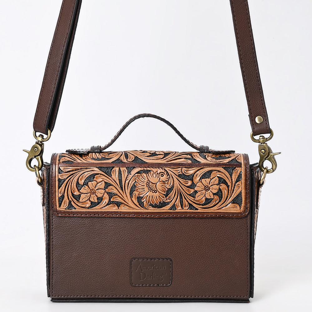 American Darling Hand-Tooled Genuine Leather Crossbody Bag
