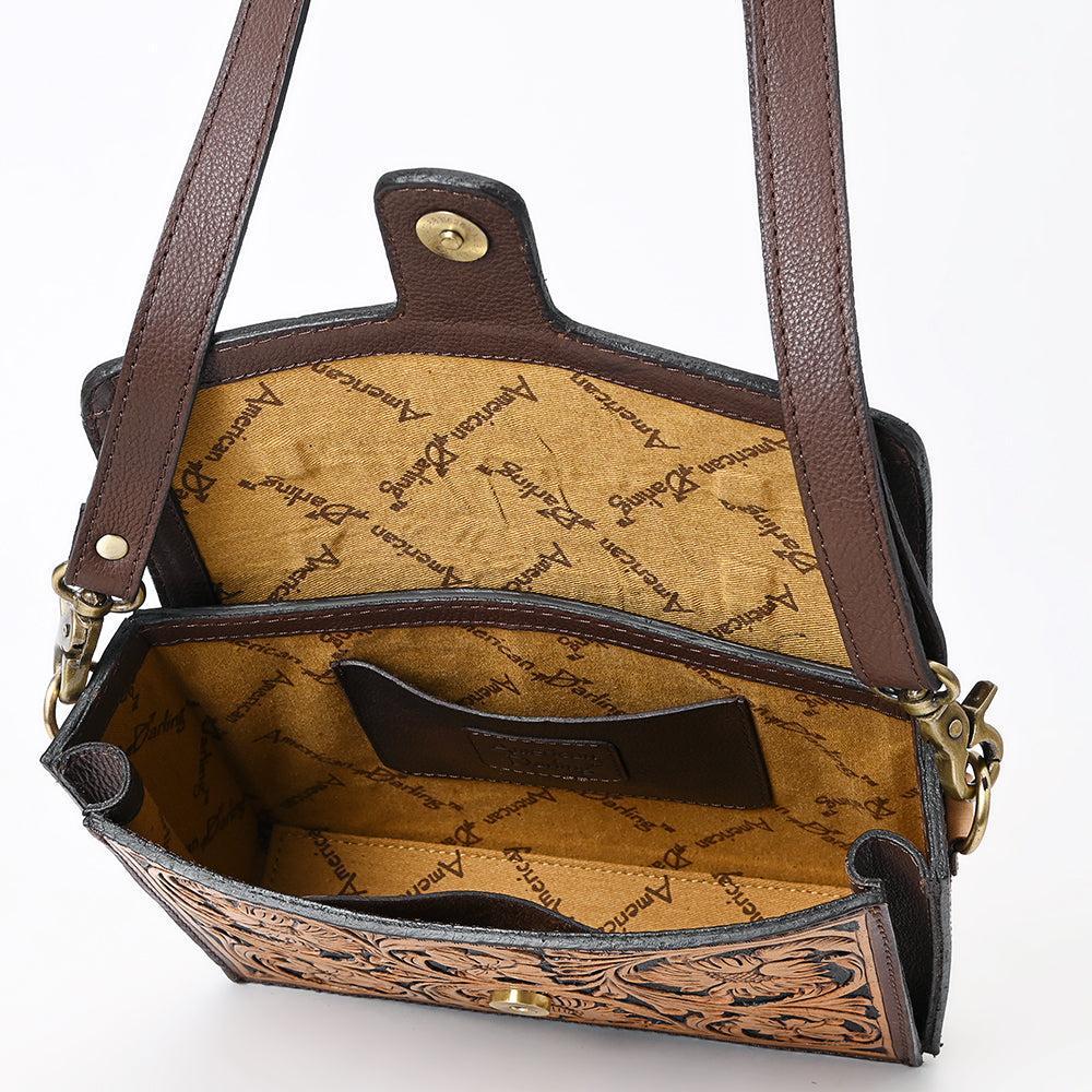 American Darling Hand-Tooled Genuine Leather Crossbody Bag
