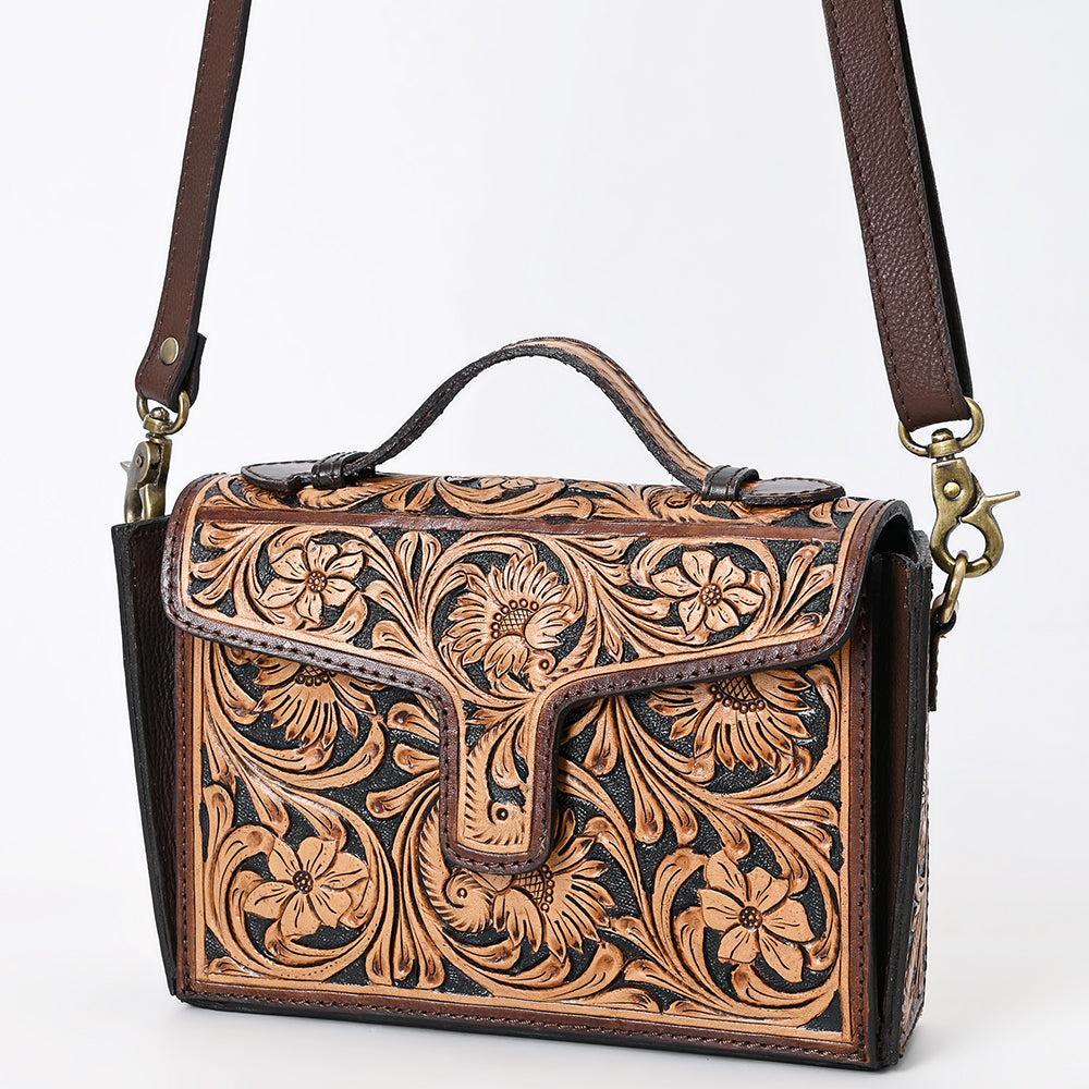 American Darling Hand-Tooled Genuine Leather Crossbody Bag