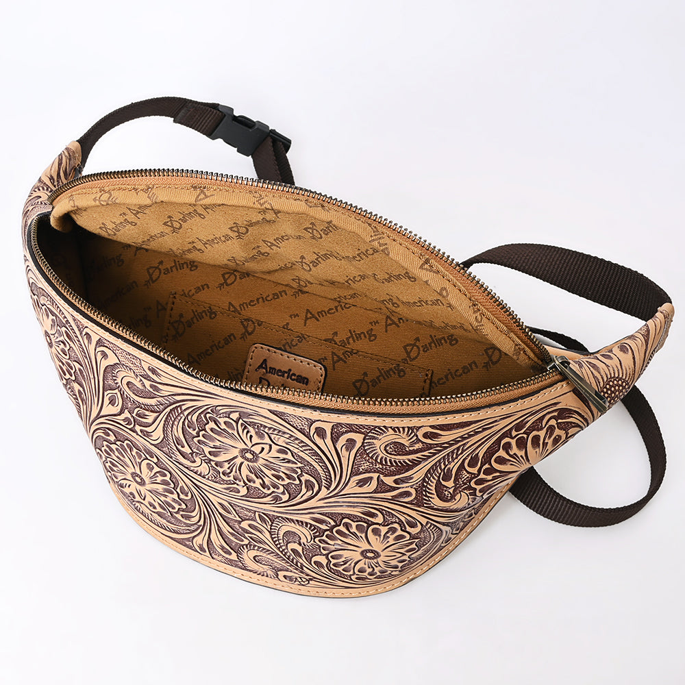 American Darling Fanny Pack Hand Tooled Genuine Western Leather Women Bag Handbag Purse |