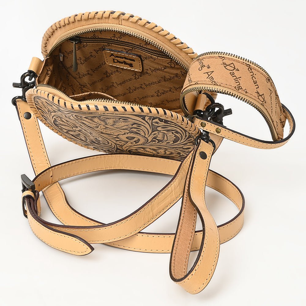 American Darling Canteen Hand Tooled Genuine Leather