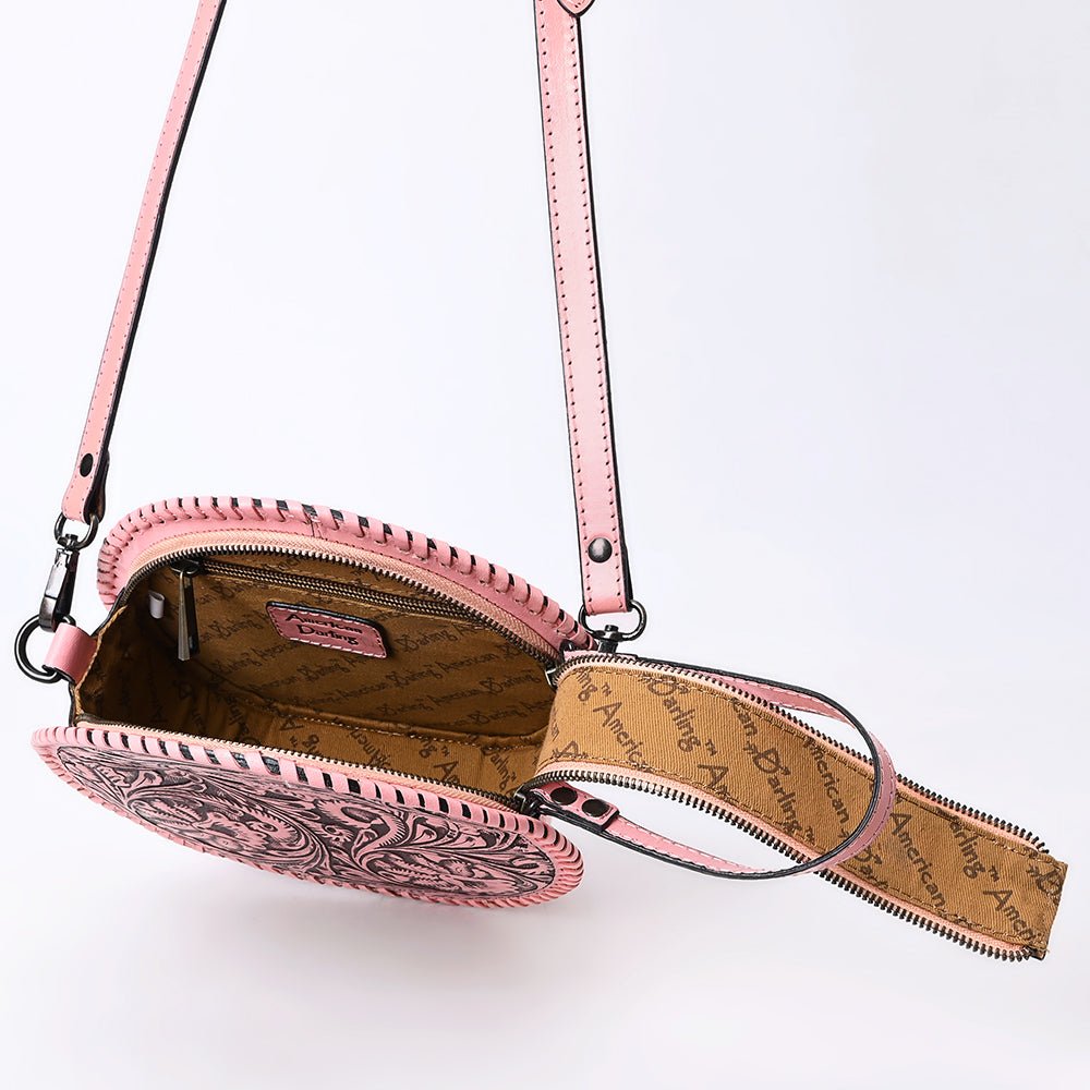 American Darling Canteen Hand Tooled Genuine Leather