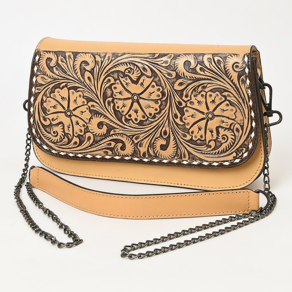 American Darling Hand-Tooled Genuine Leather Small Crossbody Bag