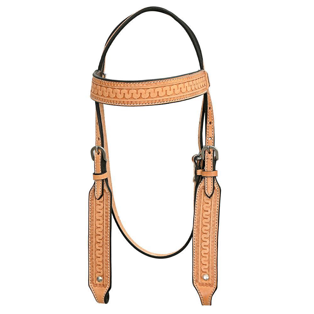 HILASON Western Horse Genuine American Leather Headstall & Breast Collar Set Tan