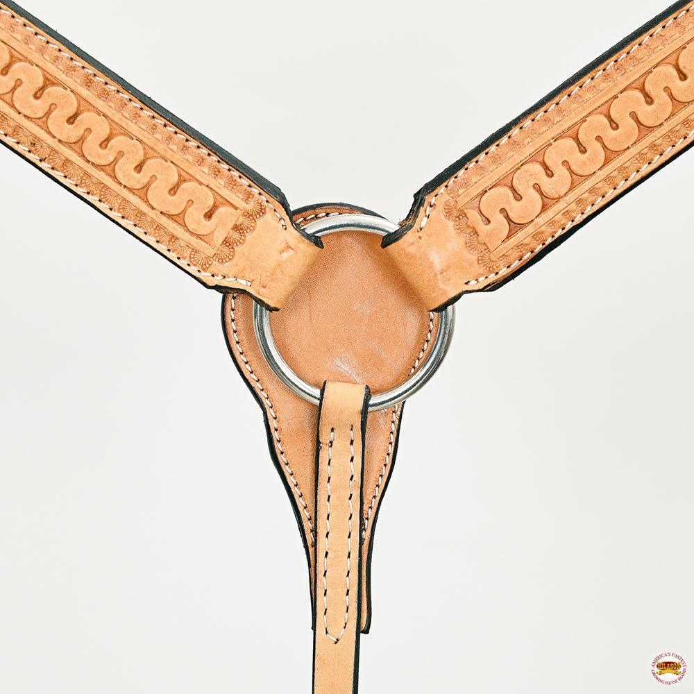 HILASON Western Horse Genuine American Leather Headstall & Breast Collar Set Tan