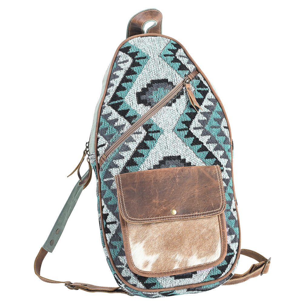 Ohlay Backpack Upcycled Wool Upcycled Canvas Hair-On Genuine Leather