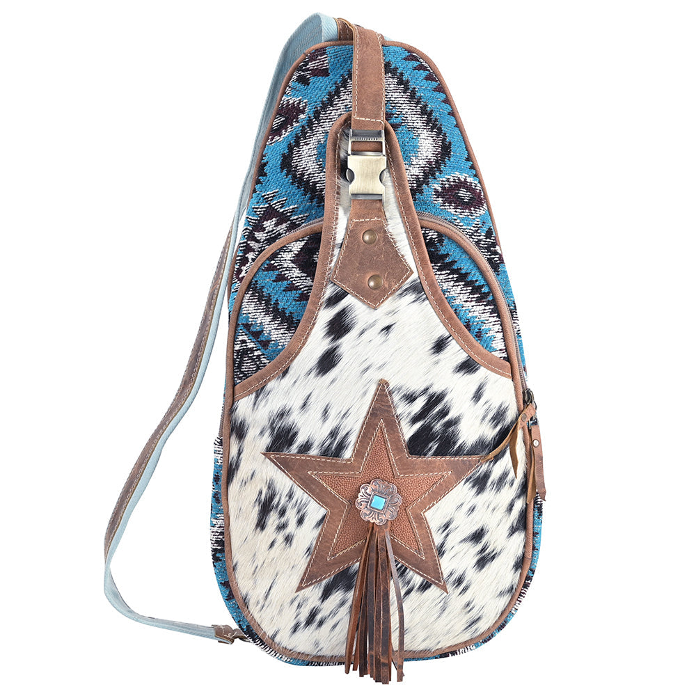 Ohlay Backpack Upcycled Wool Upcycled Canvas Hair-On Genuine Leather