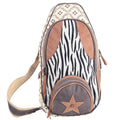 OHLAY Upcycled Canvas Hair-On Genuine Leather Backpack