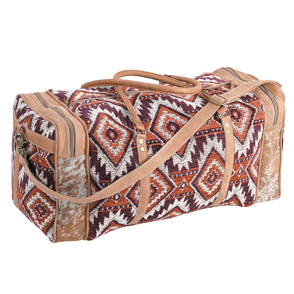 OHLAY Upcycled Wool Hair-On Genuine Leather Duffel Bag