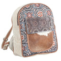 OHLAY Upcycled Canvas Hair-On Genuine Leather Backpack