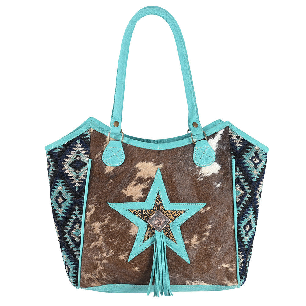 Ohlay Tote Upcycled Wool Embossed Hair-on Genuine Leather